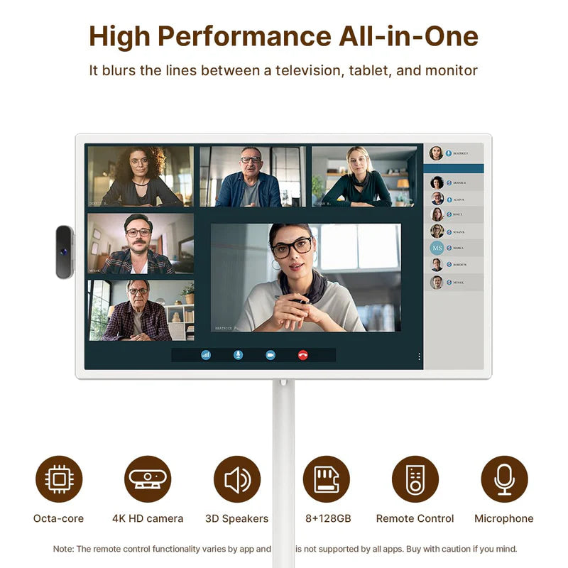 The Atlas™ 32" Tablet on Rolling Stand - Touchscreen, Cordless, 8-Hr Battery, Camera, Voice Remote