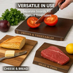 Bookshelf Cutting Board Set - Solid Acacia Wood - Stand Included