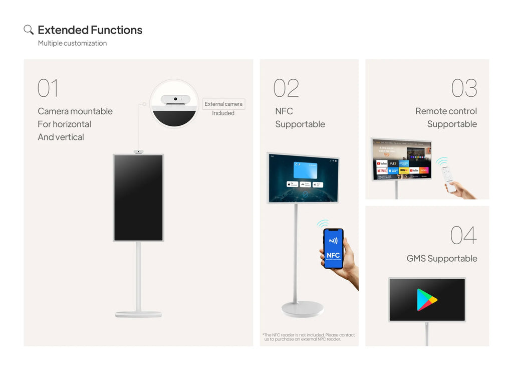 The Atlas™ 32" Tablet on Rolling Stand - Touchscreen, Cordless, 8-Hr Battery, Camera, Voice Remote