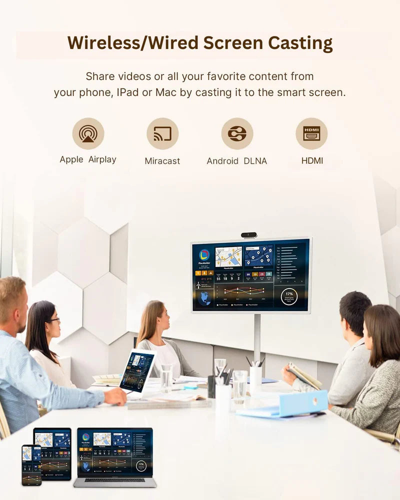 The Atlas™ 32" Tablet on Rolling Stand - Touchscreen, Cordless, 8-Hr Battery, Camera, Voice Remote